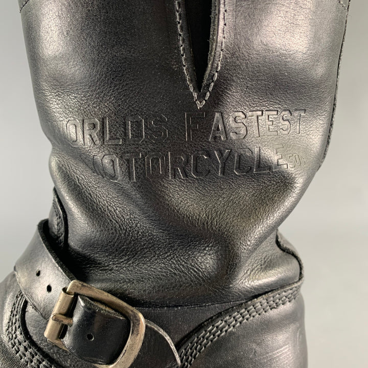 PAUL SMITH Size 8 Black Leather Belted Boots