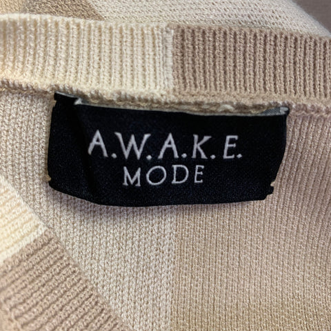 A.W.A.K.E.MODE Size XS Beige Camel Viscose Polyester Color Block Long Dress