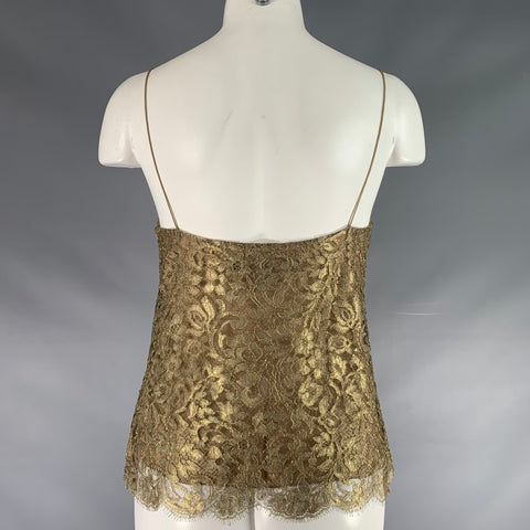 RALPH LAUREN Size 4 Gold Viscose Blend Camisole Dress Top