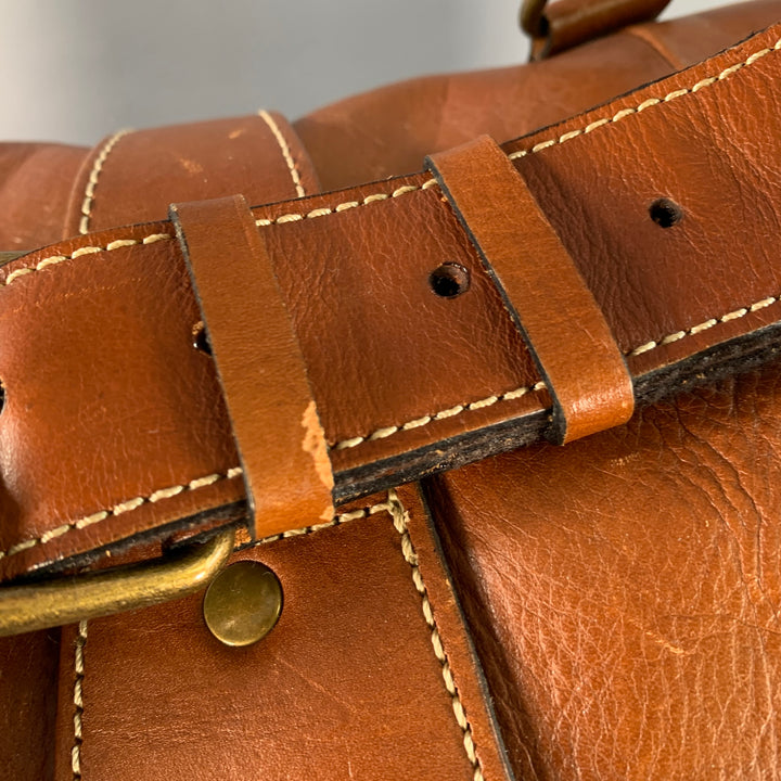 PATRICIA NASH One Size Brown Leather Shoulder Strap Overnight Bag