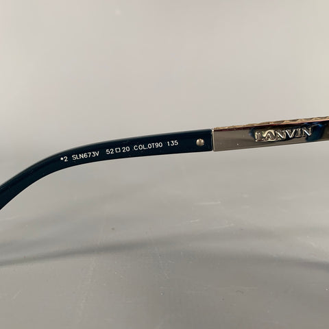 LANVIN Blue Silver Acetate Metal Sunglasses