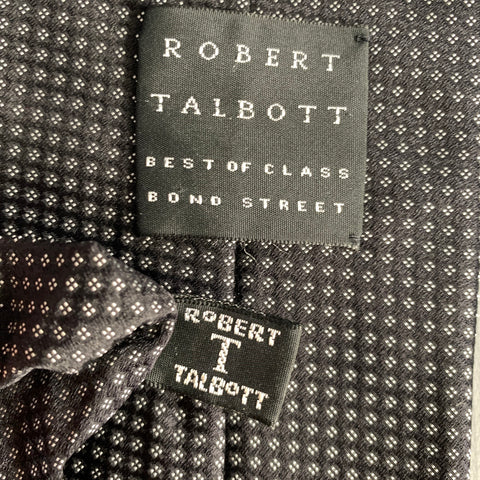 ROBERT TALBOTT Black Silver Dots Silk Tie