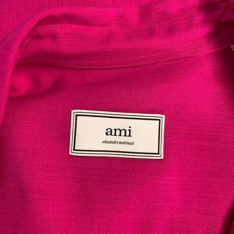 AMI by ALEXANDRE MATTIUSSI Size M Pink Wool Button Up Long Sleeve Shirt