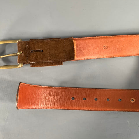 RALPH LAUREN Brown Leather Suede Belt