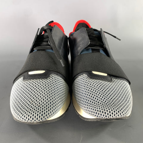 BALENCIAGA Size 10 Black Multi-Color Mixed Patterns Mixed Fabrics Sneakers