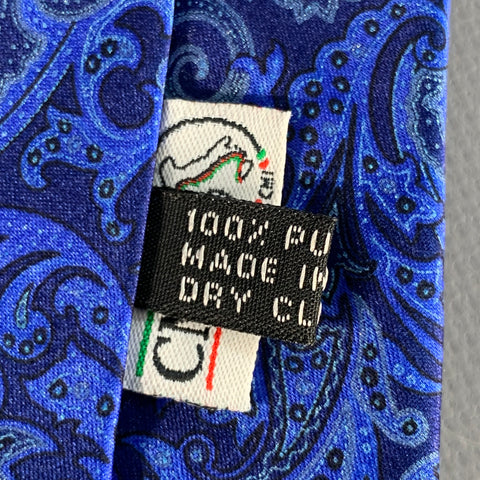 STEFANO RICCI Navy Blue Paisley Silk Tie