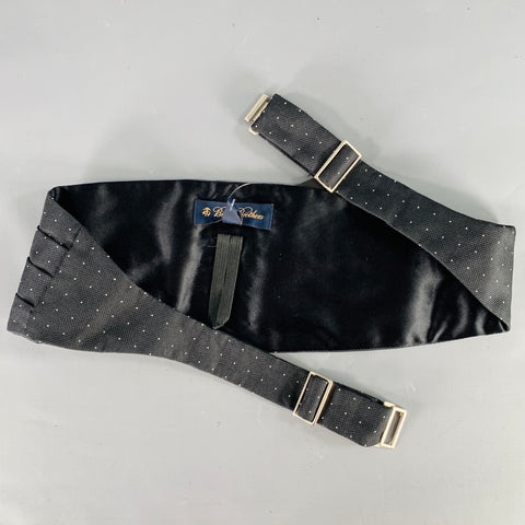 BROOKS BROTHERS Size S/M Black White Dots Silk Cummerbund