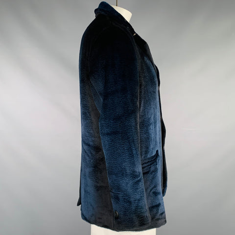 AVANT TOI Veste en alpaga à revers cranté, coupe dégradée bleu marine et noir, Taille XL