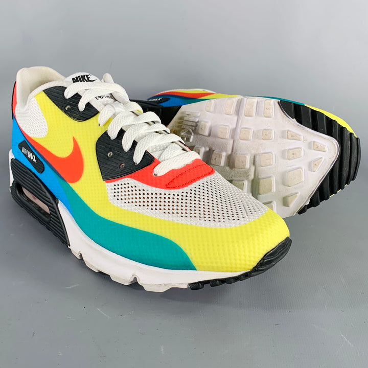 NIKE 2012 Size 10.5 What the Max White Multi Color Color Block Mesh Lace-Up Sneakers