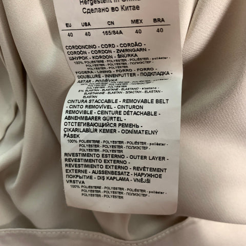 EMPORIO ARMANI Taille 4 Robe de cocktail sans manches à paillettes en polyester crème noir