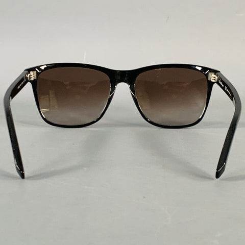 SALVATORE FERRAGAMO Black Acetate Square Polarized Sunglasses