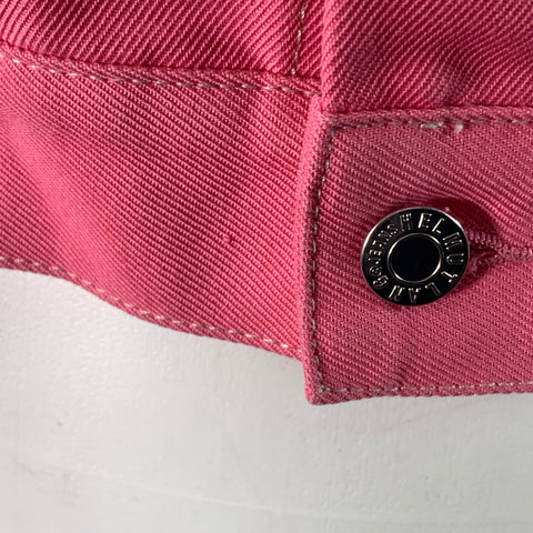 HELMUT LANG Size S Femme Trucker Pink Cotton Blend Cropped Denim Jacket
