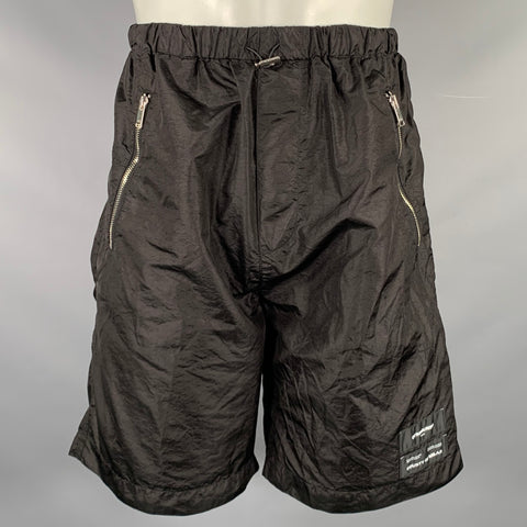 MARCELO BURLON SS20 Size XS Black Polyamide Blend Zip Pockets Shorts