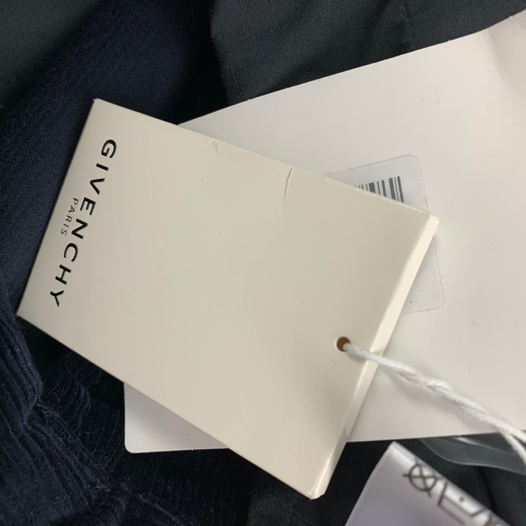 GIVENCHY Size 32 Navy Blue Relaxed Corduroy Combat Trousers