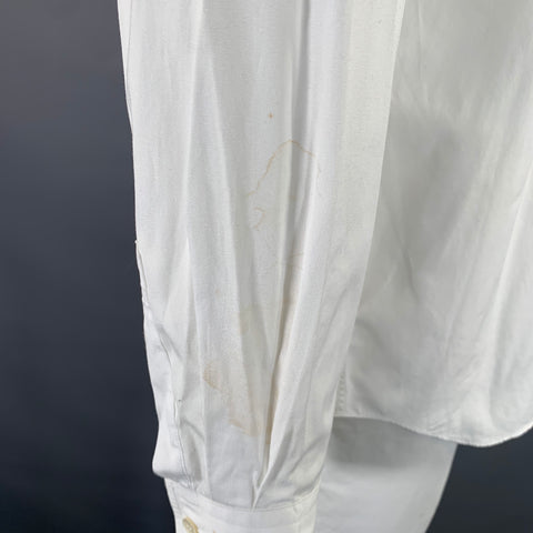 COMME des GARCONS Size L White Ruffled Cotton Dagger Long Sleeve Shirt
