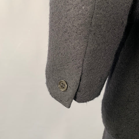 GIANNI VERSACE Smoking croisé en laine et soie bicolore noir Taille 42