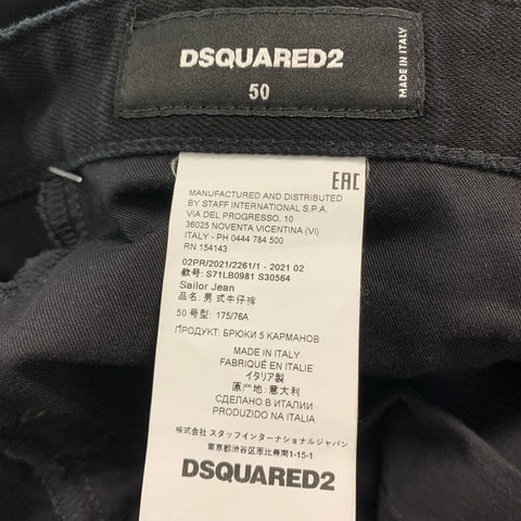 DSQUARED2 Size 34 Black Cotton Elastane Cropped Casual Pants