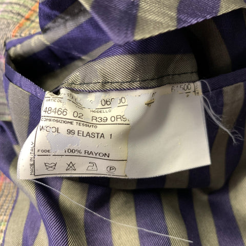 MOSCHINO Size 36 Tan Orange Glen Check Wool Elastane Sport Coat