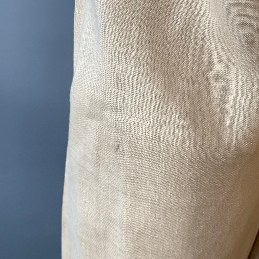 ASPESI Size XL Peach Linen Half Placket Long Sleeve Shirt