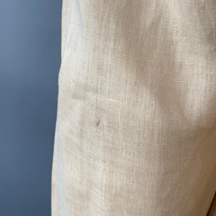ASPESI Size XL Peach Linen Half Placket Long Sleeve Shirt