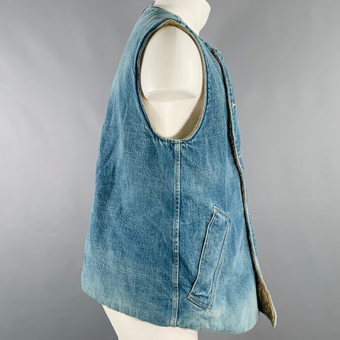 KAPITAL Size L Indigo Wash Denim Asymmetrical Vest