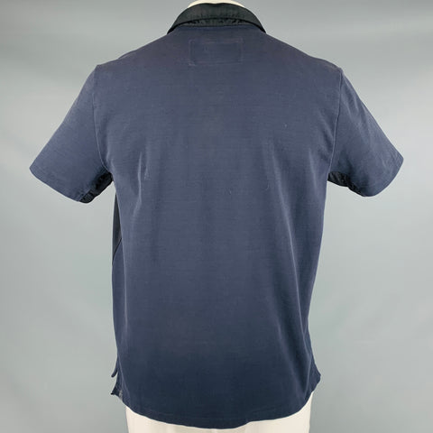 AZTECH MOUNTAIN Size XL Navy Black Cotton Blend Buttoned Polo