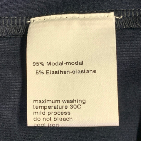 AKRIS PUNTO Size 14 Navy Modal Blend Collarless 1/4 Zip Pullover