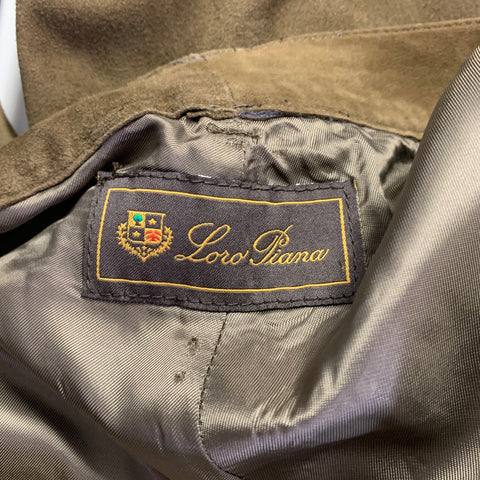 LORO PIANA Size S Olive Suede Jean Cut Casual Pants