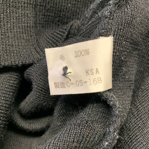 COURREGES Size S Black Red Wool Henley Pullover