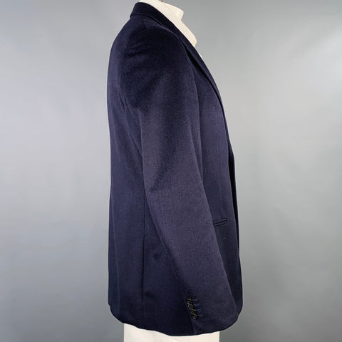 GIORGIO ARMANI Size 44 Navy Cashmere Silk Notch Lapel Sport Coat