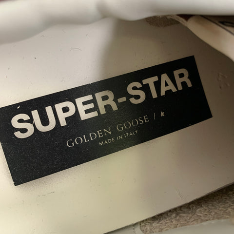 GOLDEN GOOSE Super Star Size 8 Brown Burgundy Leather Sneakers