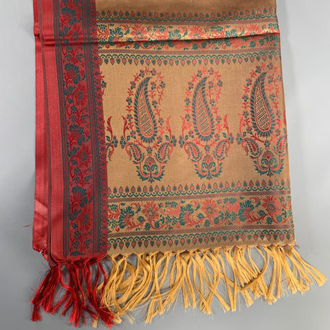Écharpe Brodé Or Bordeaux VINTAGE
