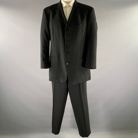 HUGO BOSS Chest Size 44 Black Virgin Wool 40 31 Suit