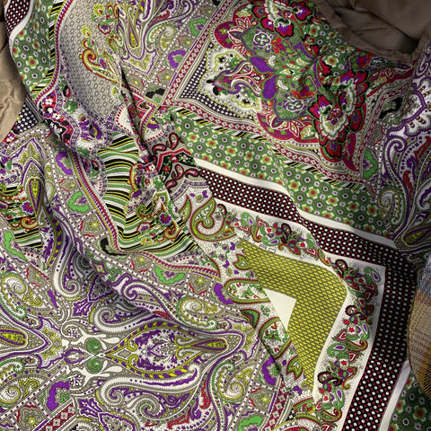 ETRO Size 40 Multi Color Plaid Linen Blend Notch Lapel Sport Coat