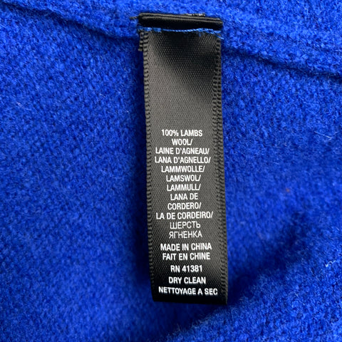 RALPH LAUREN Size L Royal Blue Knit Wool Hooded Pullover