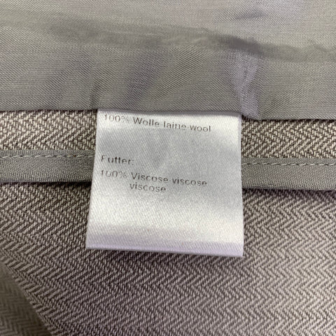 AKRIS Size 8 Grey Taupe Viscose Herringbone Raw Edge  Blazer