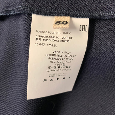 MARNI SS2018 Size M Blue Navy Patch Polyester Track Jacket Jacket