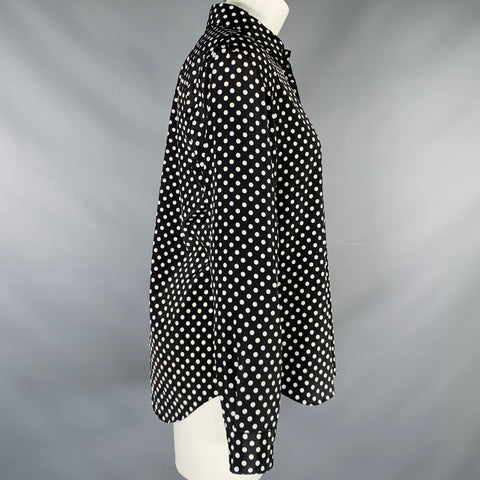 COMME des GARCONS Size M Black White Polyester Polka Dot Button Up Shirt