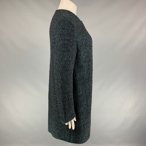 M MISSONI Size 10 Charcoal Green Knit Wool Blend Coat