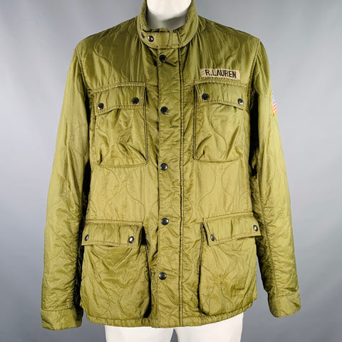 DENIM & SUPPLY Size XXL Green Quilted Nylon Parka Jacket