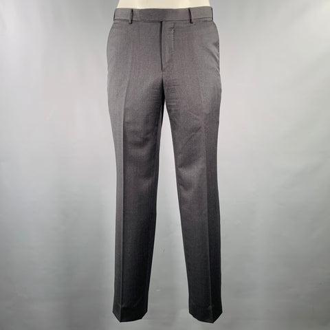 ERMENEGILDO ZEGNA Size 34 Grey Wool Flat Front Dress Pants