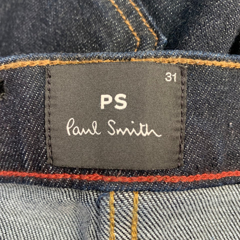 PS by PAUL SMITH Size 31 Indigo Contrast Stitch Cotton Blend Straight Jeans