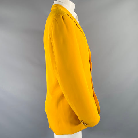 GIANFRANCO FERRE Size 40 Yellow Silk Single Breasted Sport Coat