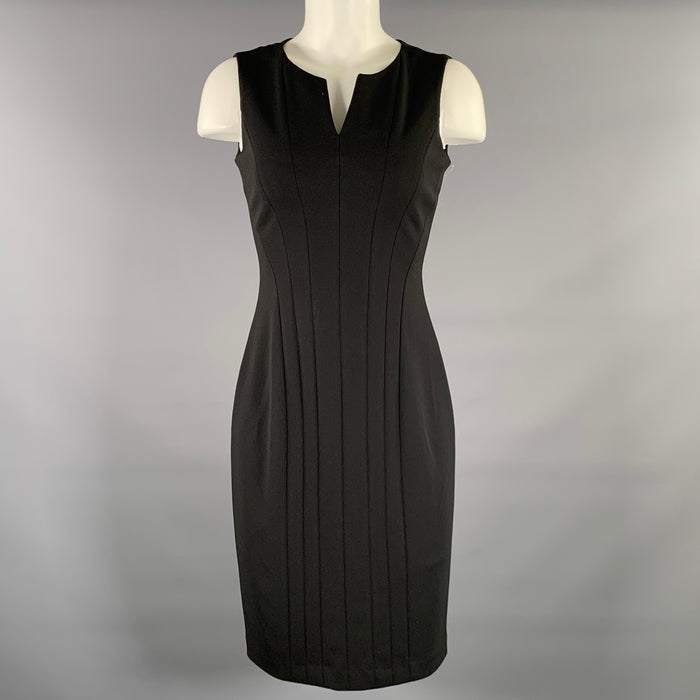 CALVIN KLEIN Size 2 Black Polyester Blend Sleeveless Dress