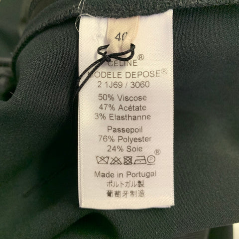 CELINE Size M Black Viscose Blend Elastic Waistband Casual Pants