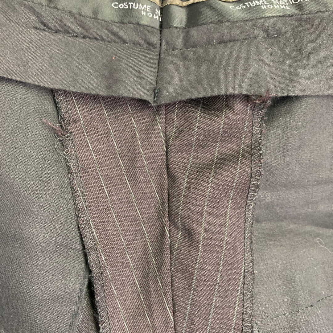 CoSTUME NATIONAL Size 38 Brown Grey Pinstripe Wool Single Button Suit