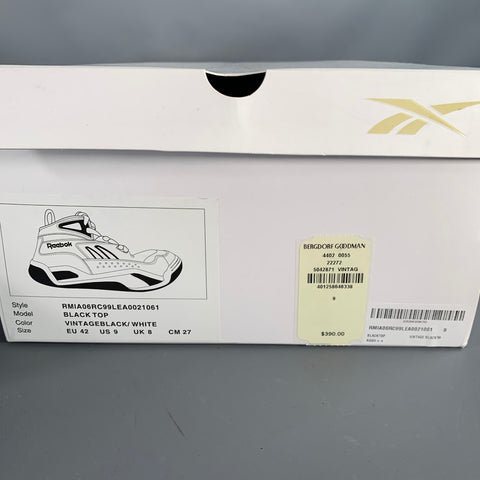 HED MAYNER x REEBOK Size 10 Blacktop White Black Color Block Leather Chunky Sole Sneakers