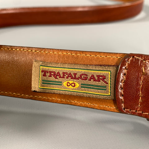 TRAFALGAR Size 38 Brown Mahagony Crackled Leather Belt