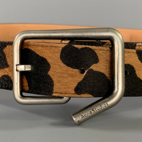 ACNE STUDIOS Brown Black Leopard Pony Leather Belt