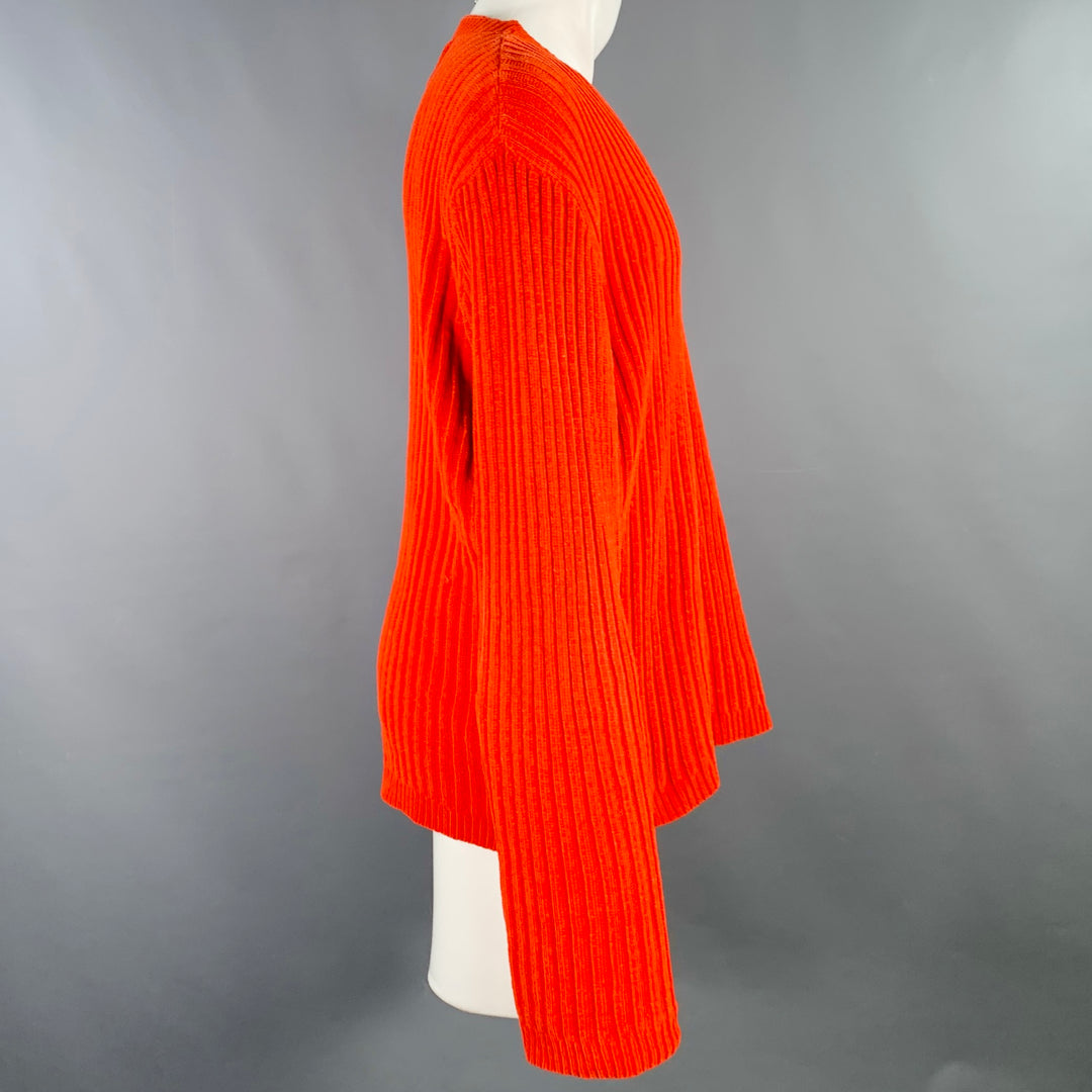 OUR LEGACY Size 40 Orange Chenille Ribbed Polyester Crew Neck Pullover